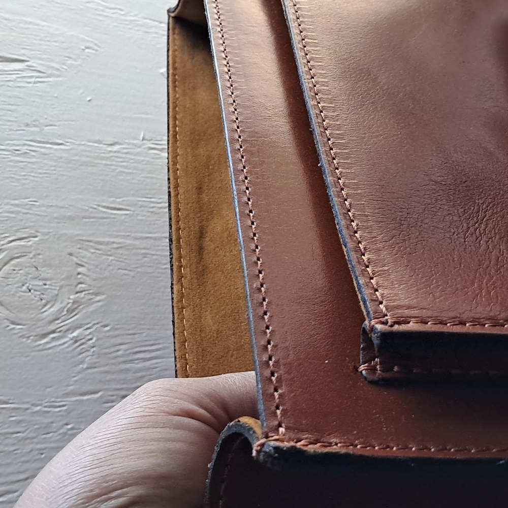 Patricia Nash messenger leather purse Charonne tan - Picture 8 of 12